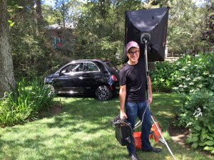 Fiat 500 by Gucci used as prop for fashion shoot