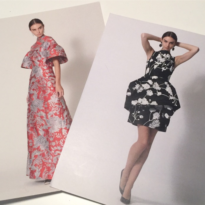 Postcards of model Jessica LeBleis wearing couture fashion by Lee Anderson.